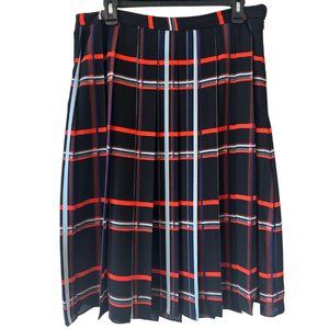 Vince Camuto Pleated Midi Skirt – Bold Stripes & Effortless Style | Size 12